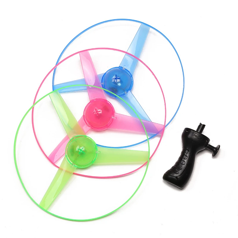 Pull Line Flying Saucer Hollowing Out Luminous Toys Flashing With Led