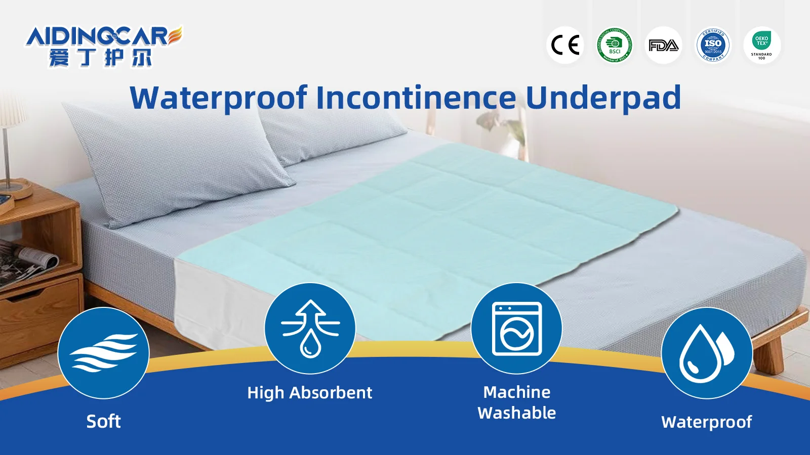 Wholesale Bed Pads Washable Waterproof Underpads Super Absorbency Reus - product detail 1