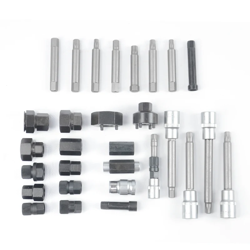 XCTOOL 30pcs Alternator Repair Tool Alternator Freewheel Pulley Puller Removal Socket Tool Kit XC8730