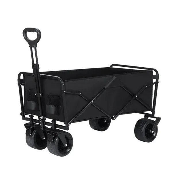 Customizable OEM Portable Stall Trolley for Outdoor Camping Stainless Steel Foldable Car Pull Equipment with Platform Structure