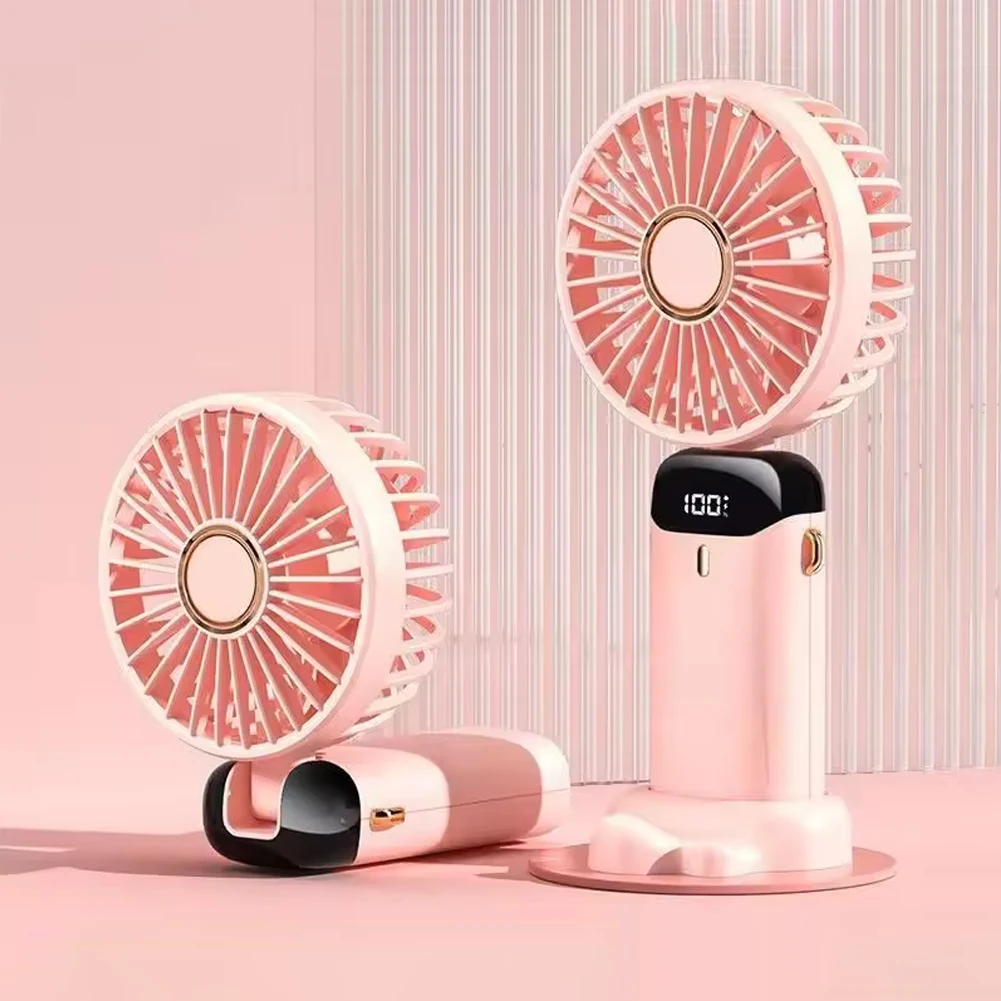 USB Mini Strong Wind Handheld Fan USB Rechargeable Mini Desktop Air Cooler Outdoor Fan Cooling Travel Hand Fans for Outdoor