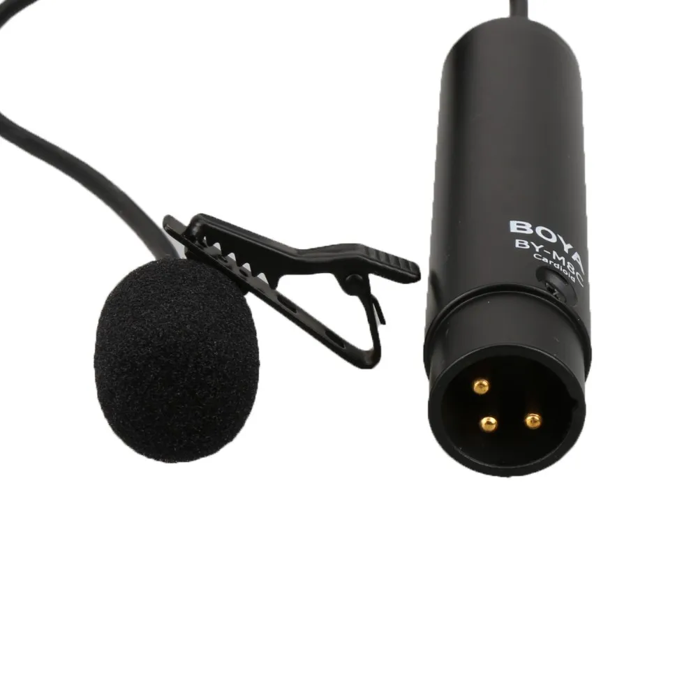 BOYA BY-M8C XLR Cardioid Lavalier Clip-on Condenser Microphone for Camera Camcorder Audio Recorder 