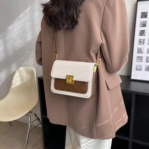 Color Collision Fashion PU Naisten Laukut Portable Vintage Womens Shoulder Bags Bags for Girls