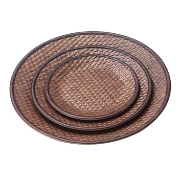 Hot sale pattern design A5 melamine rattan plate chargers bamboo melamine plates