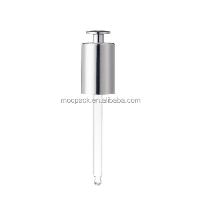 product wholesale 18mm press button dropper push dropper with glass pipette silver gold bottle dropper-27