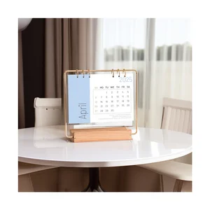 New Design Original Diary Custom Printing Paper Inspirational Agenda Business Gift Weekly Monthly Planner Wooden Stand Calendar