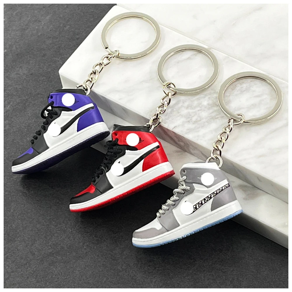 Basketball Shoes Model Pvc Rubber Keychains Sneakers Key Chain Keyring ...