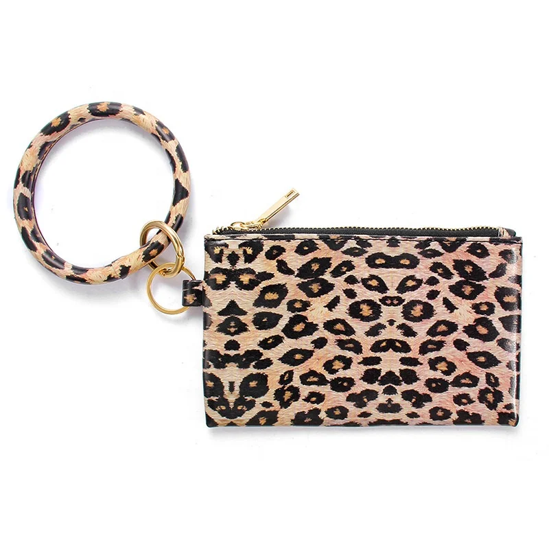 leopard wristlet wallet