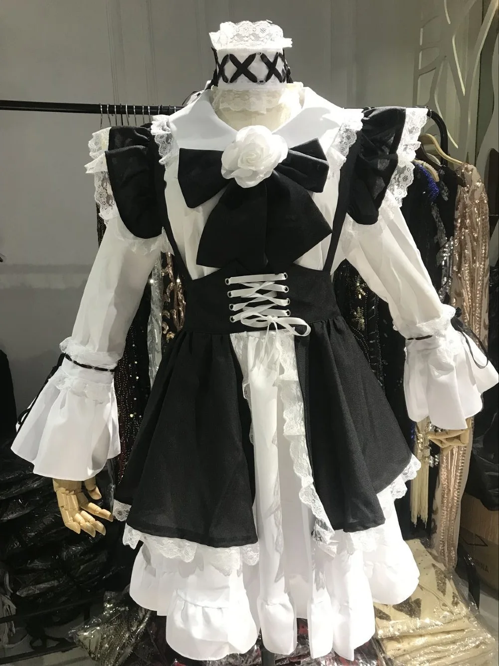 Shop Our Women Maid Outfit Anime Long Dress Black and White