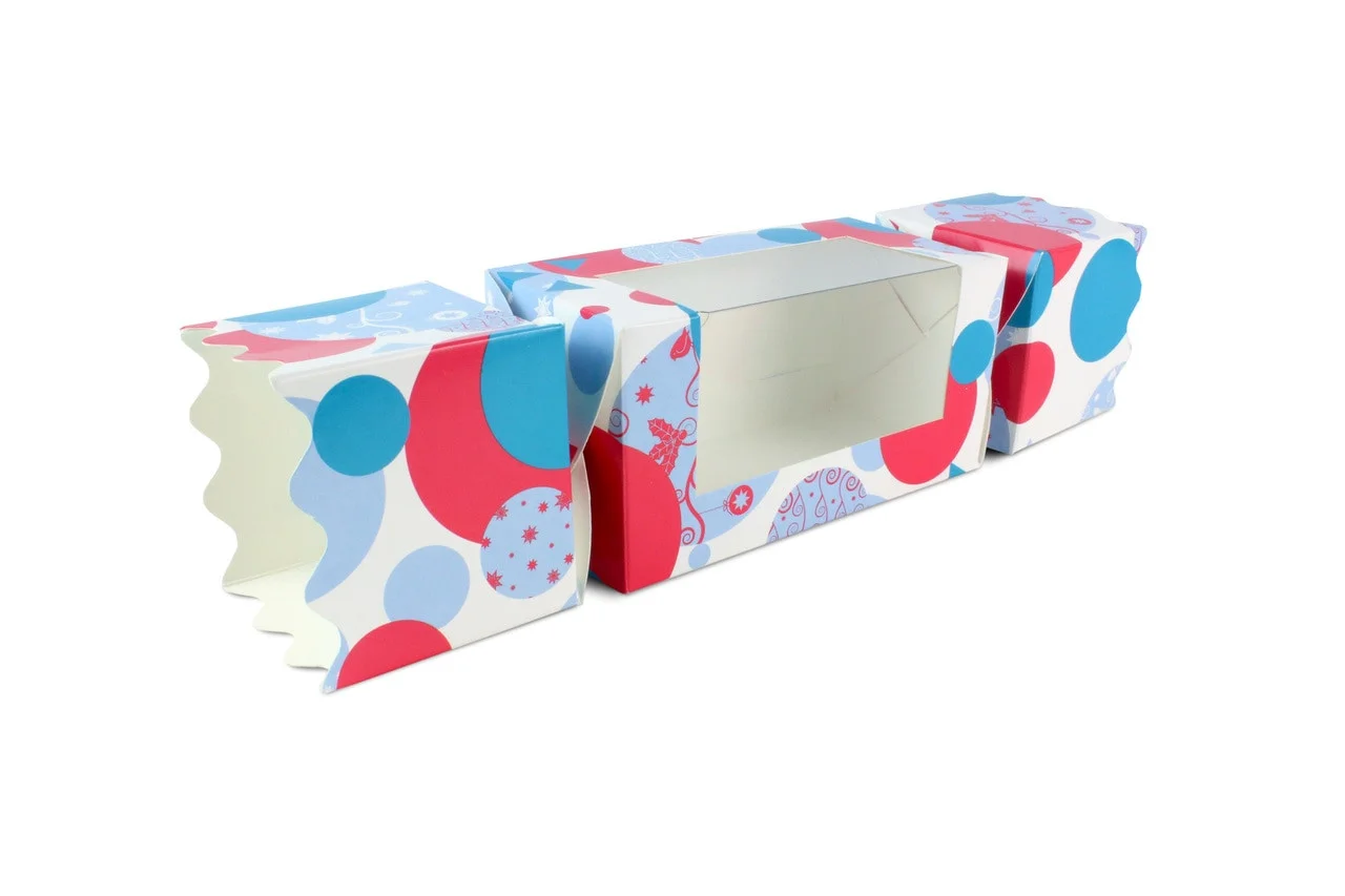 Custom Fillable Xmas Cracker Packaging clear Bon Bon Plastic Pvc Window Empty Christmas Crackers Kit