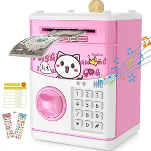 EPT Top Quality Electronic Safe Big Saving Box Money Piggy Bank Money Safe Box Electronic Atm Piggy Bank for Kids Money Boxes