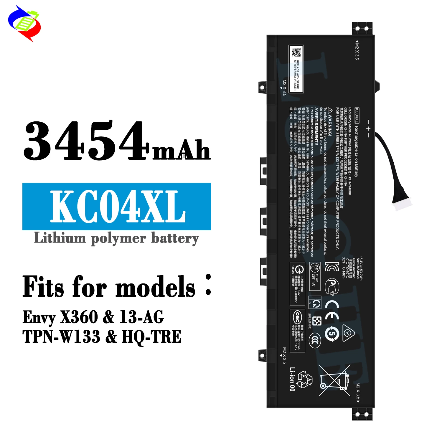 KC04XL Laptop Akku für HP Envy X360 13-ag0xxx 13-ar0xxx 13-ah0xxx 13-aq0xxx 13-ah0056nf 13-ah0002nf 13-ah0002ng 13-ah0003ng 13-ah0004ng 13-ag0999nf 13-ah0005ng ah0007nf ah0056nf KC04053XL L08496-855