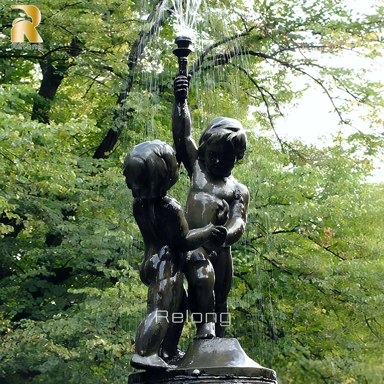 High Quality Customized Bronze Boy and Frog Water Fountain for Sale