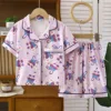 Nns-lapel pajamas purple rabbit