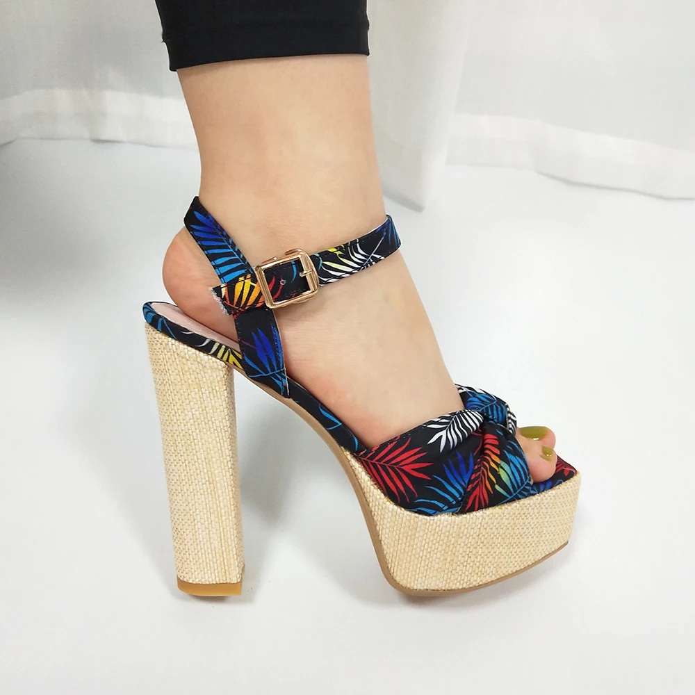 platform color block sandals