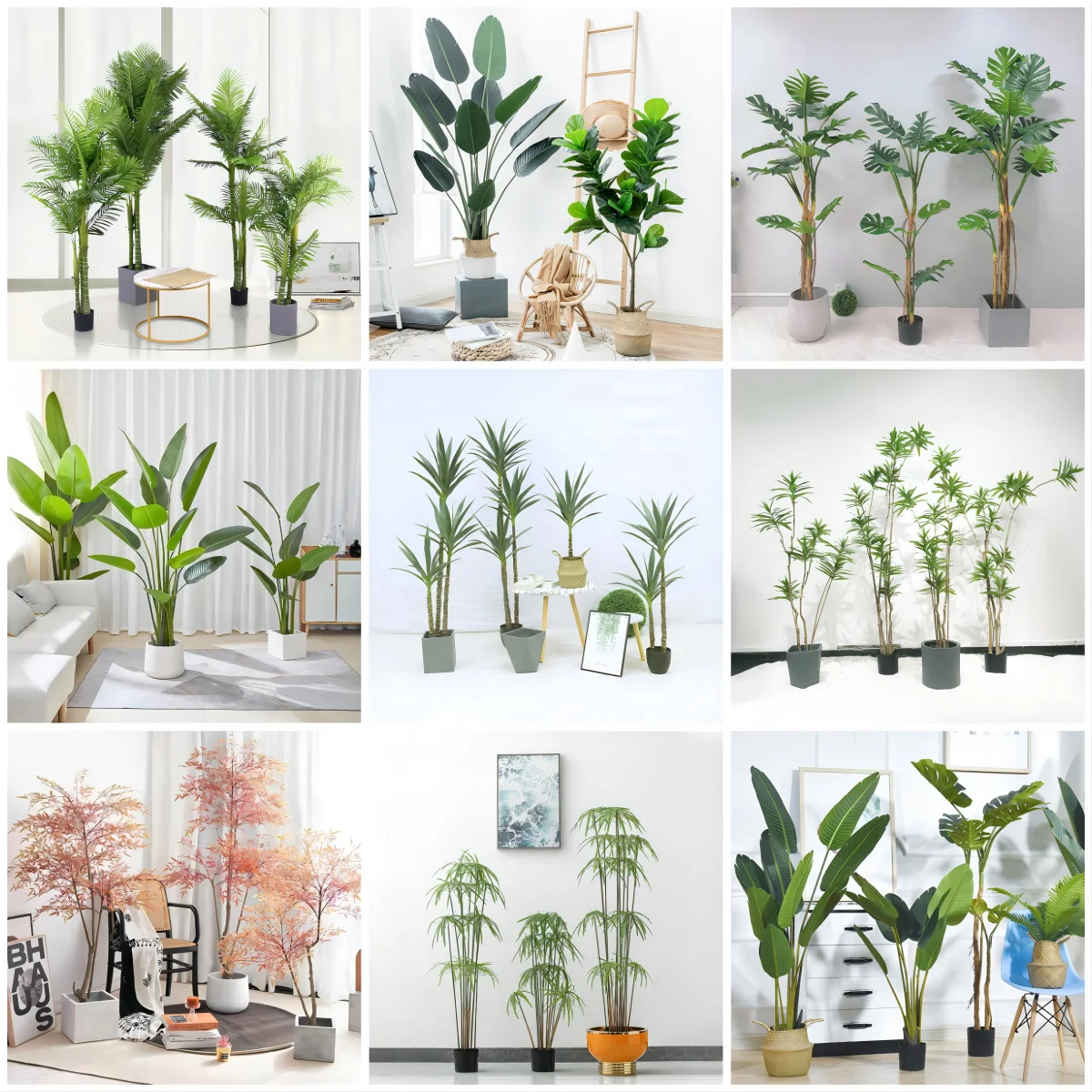 Traveler's Madagascar Palm Tree Greenery Decor Tropical Faux Traveller Banana Leaves Bonsai Faux Tree Artificial Plant
