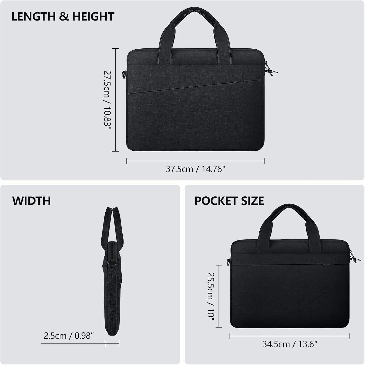 15.6 Inch Laptop Sleeve Bag for Laptop Computer Notebook Protective Polyester Laptop Shoulder Bags Carrying Bag with Handle manufacture