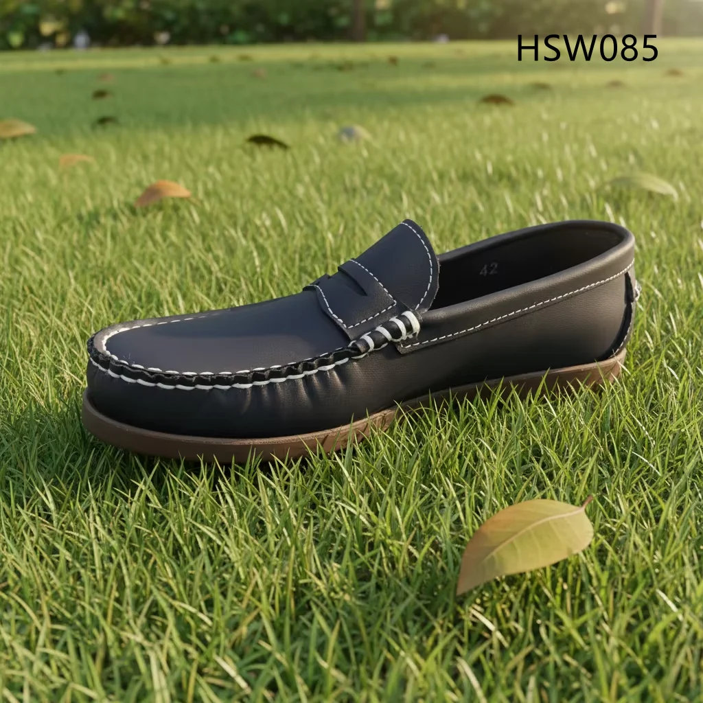 HY,Spain Popular Easy Wear Durable Rubber Sole Dark Blue Boat Shoes Casual Commuting Extra Wide Mask-style Driver Shoes HSW085