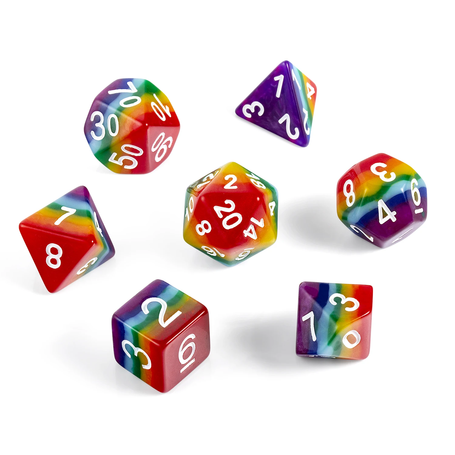 Factory Wholesale D&d Role Playing Games Dnd Resin Dice Rainbow For