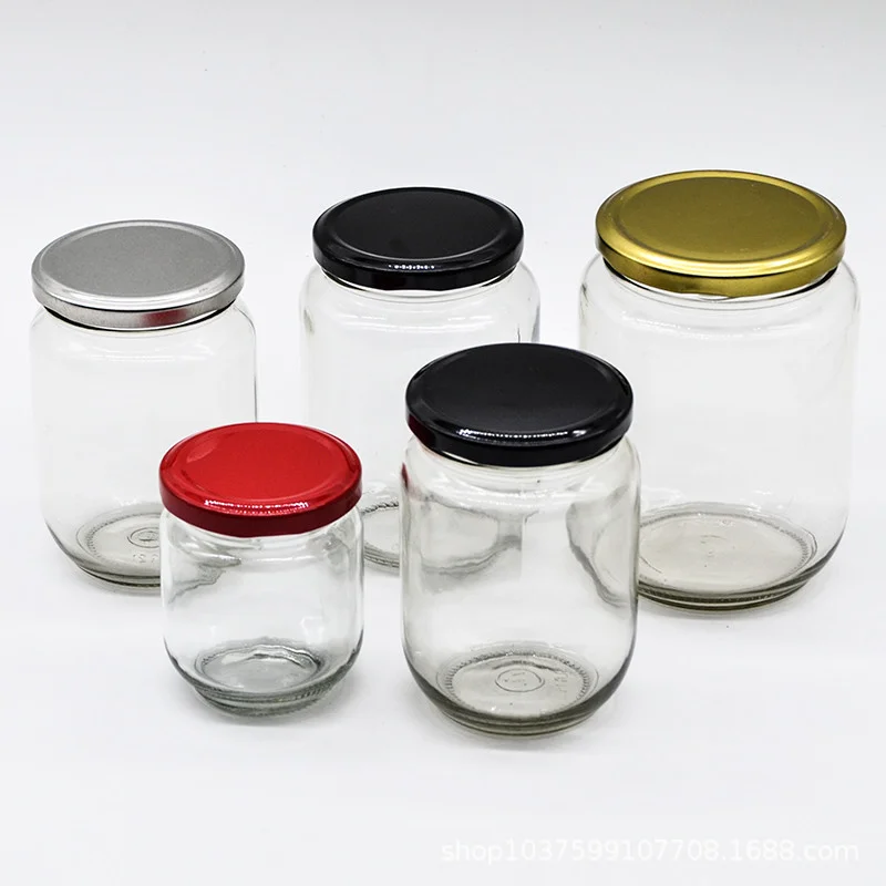 50ml 100ml 150ml 200ml 230ml 350ml 400ml 500ml Factory Wide Mouth Storage Jars Glass Caviar Jar With Lid