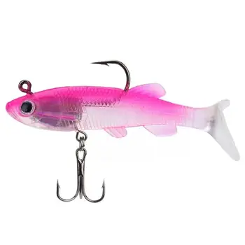 CHEERY 8cm/12.5g 7 Color Artificial Soft Bait Saltwater T Tail Pinfish PVC Fishing Lures for River Use with Hooks – Soft Lure – view 5