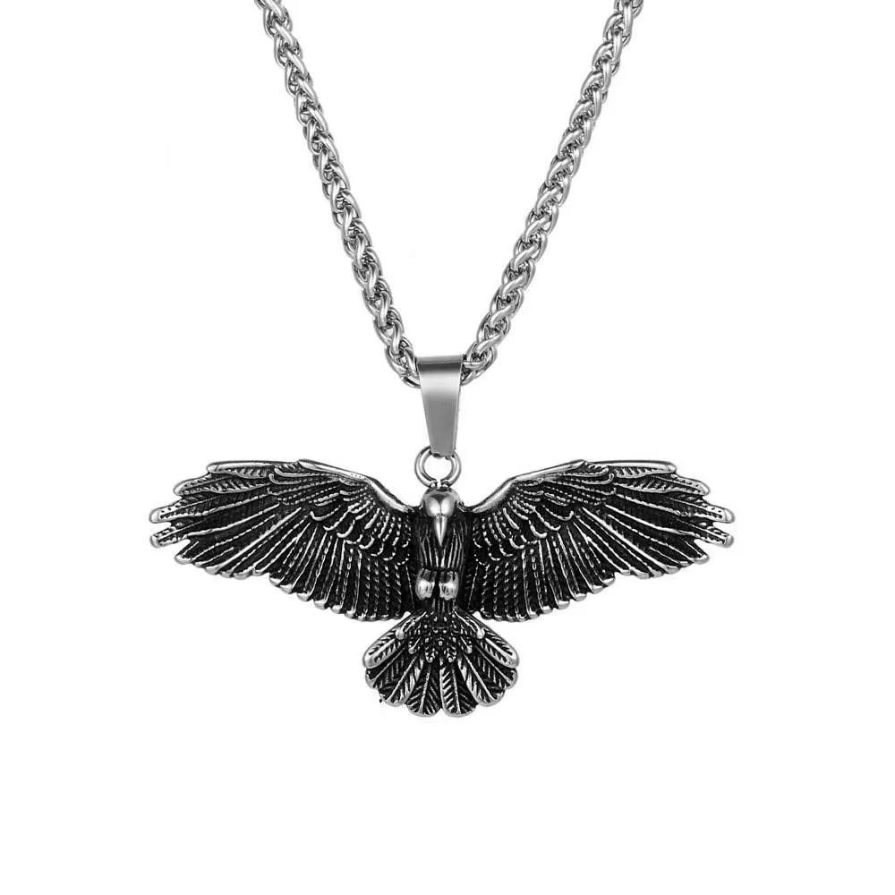 Collana con Pendente Aquila per Uomo in Acciaio Inossidabile, Pendente Falco Maestoso che Non Cambia Colore
