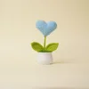Planta en maceta con corazón azul