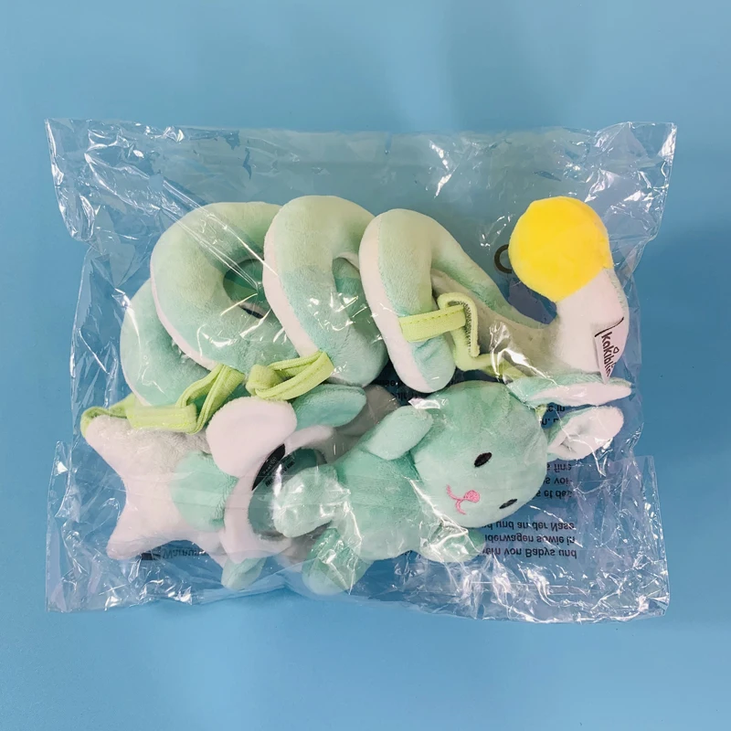 N019 Light color Activity Spiral Baby plush Stroller toy Gray Elephant with mirror