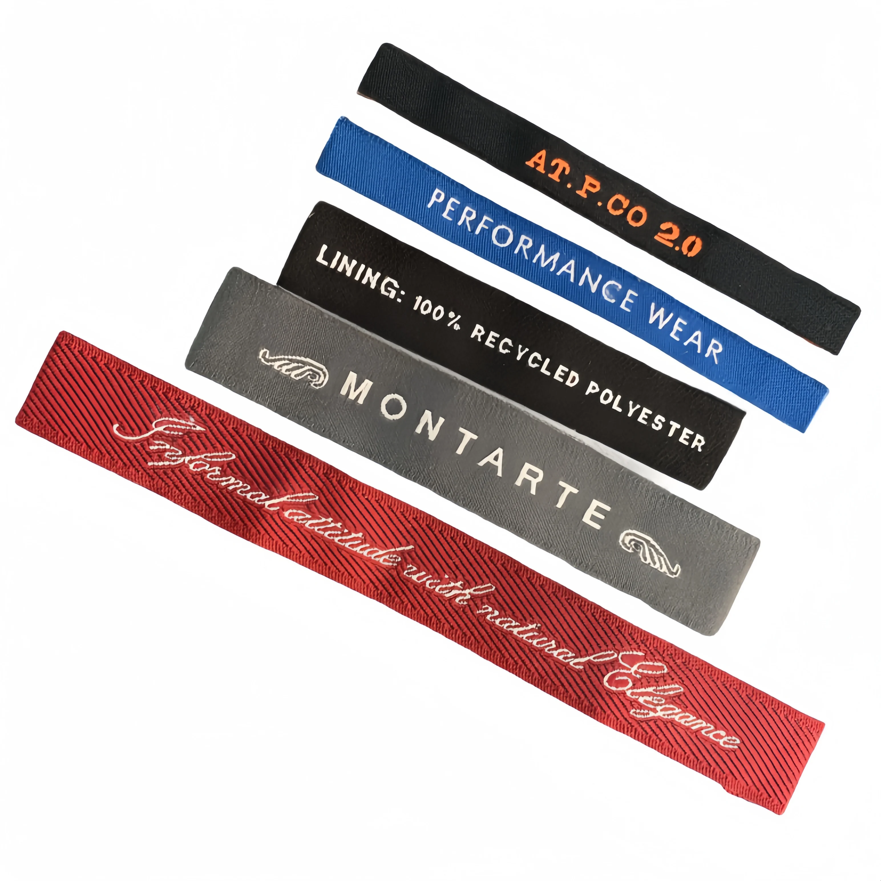 Colorful Small Woven Label Slender Strip Decorative Clothing Trademark Size Label Neck Label Customized