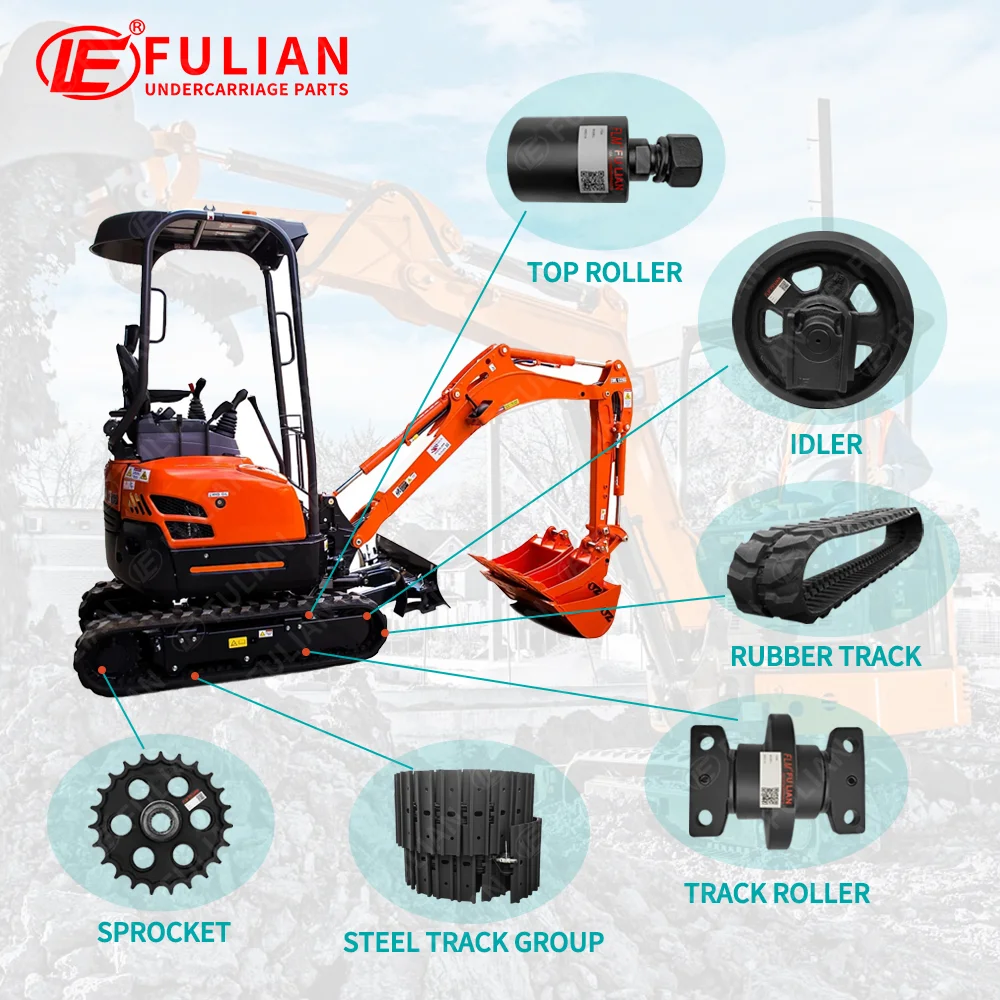 Mini Excavators Lower Track Roller Bottom Roller for Kubota KH 101