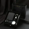 m2765 negro-juego de 4 piezas-reloj-cartera-bolígrafo-exquisita caja de regalo