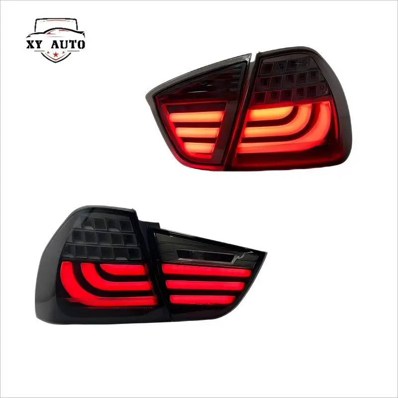For 2005-2008 BMW 3-series E90 LED Rear Tail Light Assembly Fiber Optic I318 I320 New Condition 12V Red and Clear Lens Color