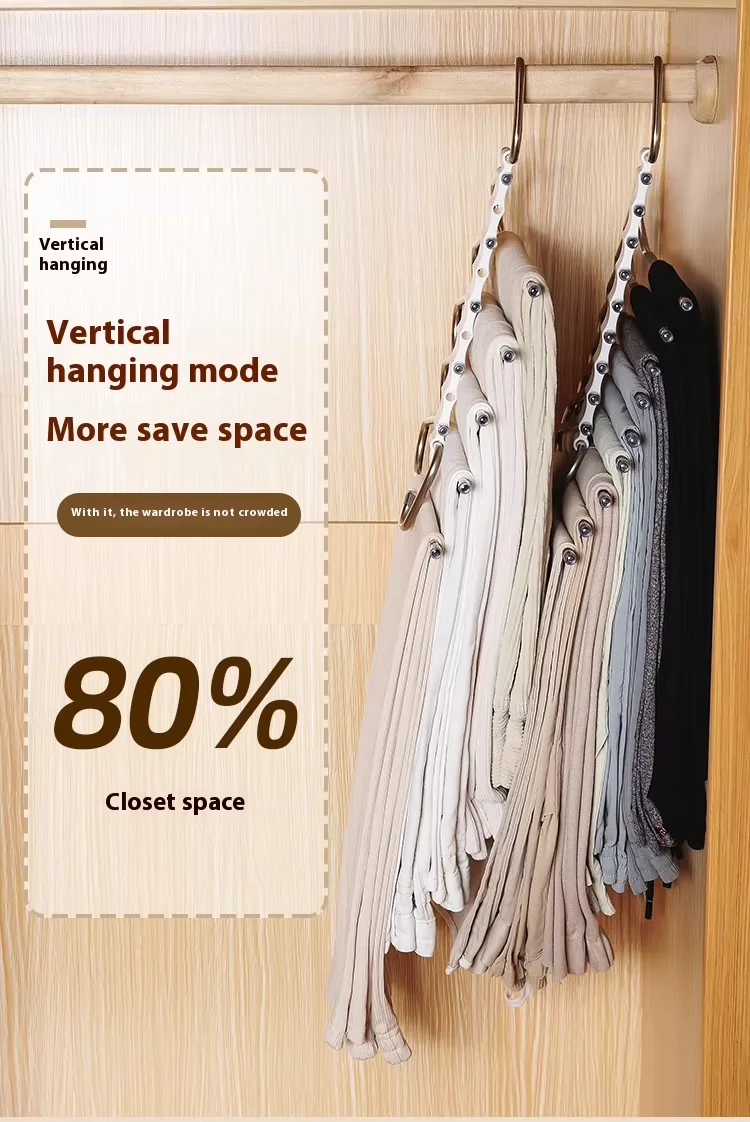 product foldable multi layer u shape thickened metal trousers ties organizer stainless steel anti slip traceless pants hanger for closet-6