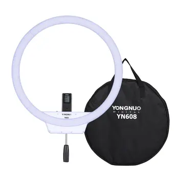 Yongnuo YN608 Selfie Ring Light 3200K~5500K Bi-Color Wireless Remote LED Video Light with Handle Grip