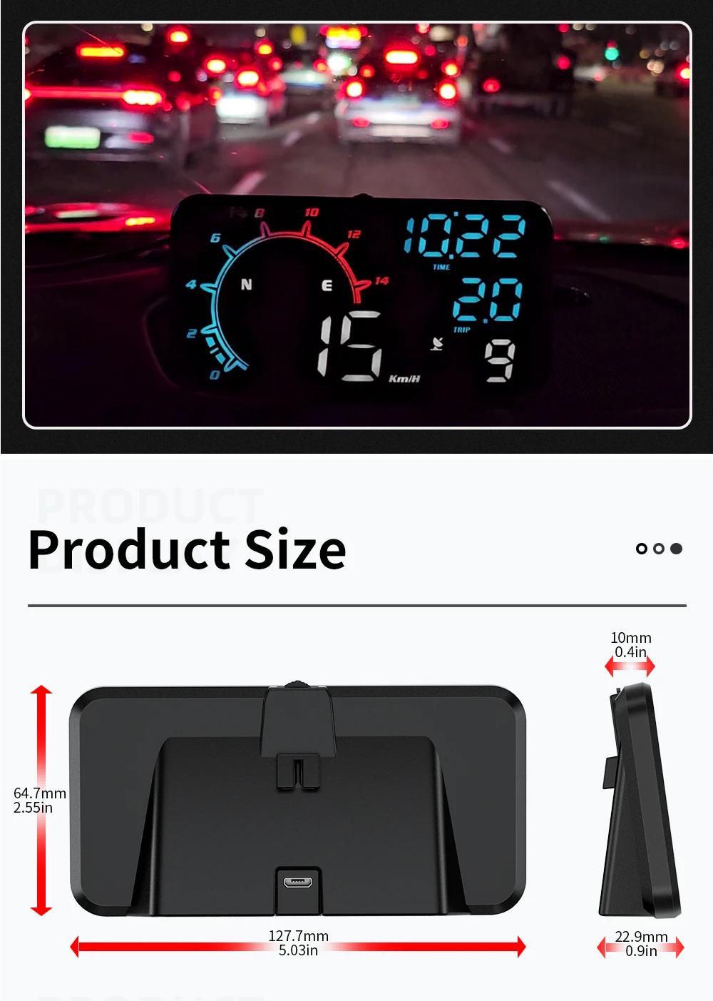 WiiYii G11 GPS ヘッドアップディスプレイ 速度計・走行距離計