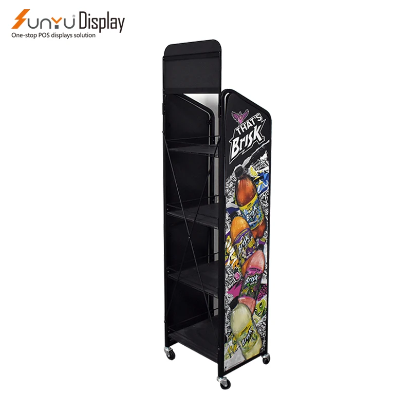 4S Motor Store Custom 4 Shelves Metal Fixture Fuel Oil Display Racks Metal Display Stand