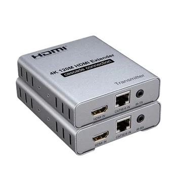 High Quality No Dealy Network Cat5e Cat6 Cat7 HDMI UTP IP USB HDMI 4K 120M KVM Extender With Loop Out and USB output