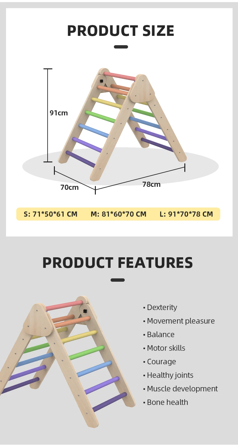 Xiha Montessori Wooden Kids Piklers Triangle With Ramp And Rocking ...