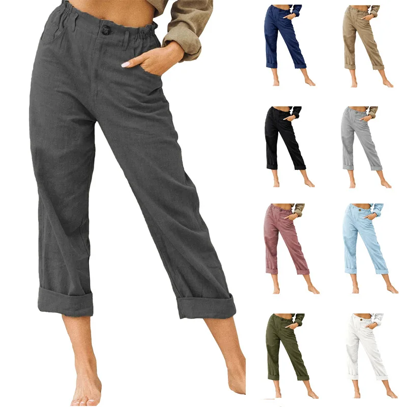 Essentials Women's High Waist Drawstring Linen Crop Pant - Buy Crop Pant,High  Waist Crop Pant,Women's High Waist Pant Product on Alibaba.com