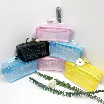 Smooth & Beautiful Polyester Zipper Storage Bag Universal Transparent Cosmetic Pouch for Daily Life & Travel