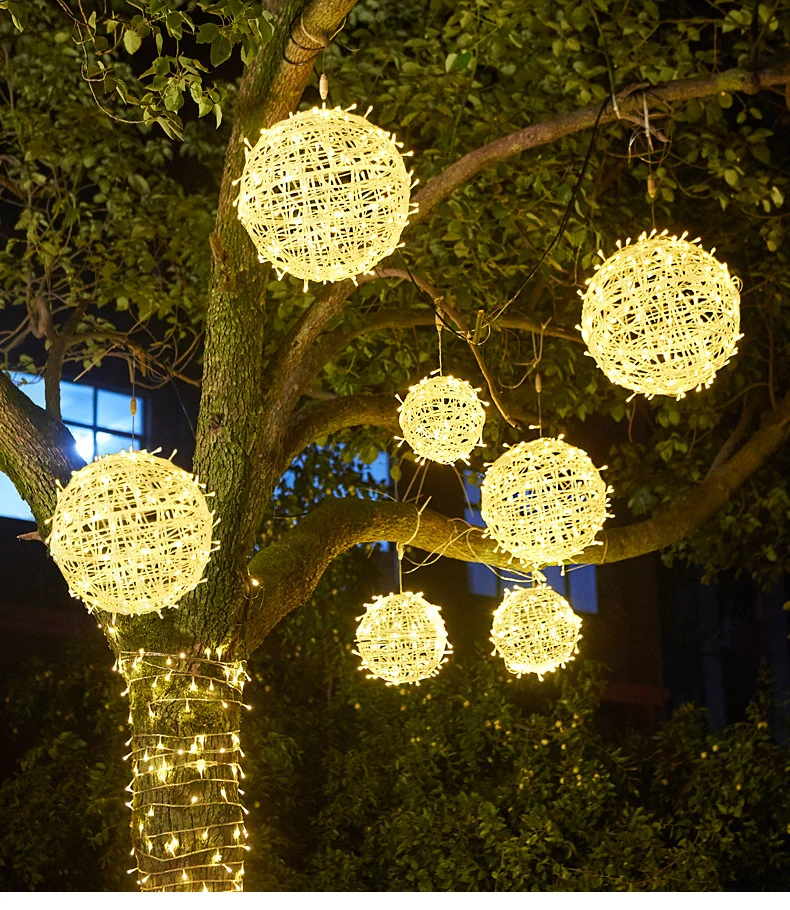 Wholesale 20/30/40/50cm Led Globe Rattan Ball Light Landscape Hanging ...