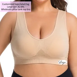 Hot-Selling Plus Size Bralette Yoga Wireless Sports Bra Wide Straps Top Bra Breathable Running Fitness Mesh Push-up Woman Bra
