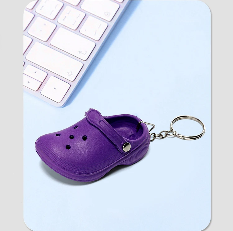 Wholesale Lovely Cute 3d Mini Eva Plastic Croc Key Chain Foam Hole 