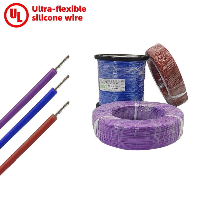Custom Wire Manufacturers UL 22 Awg Platinum Technology Tinned Copper 1.7mm Flexible Silicone Rubber 22awg Electric Wire