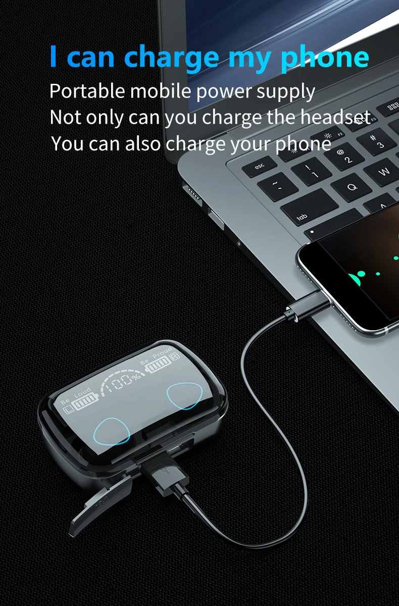 Ear Buds BT V5.1 USB M10 TWS Earbuds Wireless LED Display Draadloze Koptelefoon Earphones Headphones Headsets - ANKUX.COM