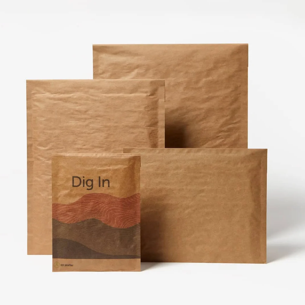 Custom Compostable Kraft Paper Envelope Mailers Recyclable 100