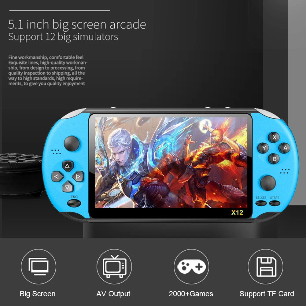 X12 Plus Retro Handheld Game Console 4.3/5.0/5.1/7.1inch Hd Screen ...