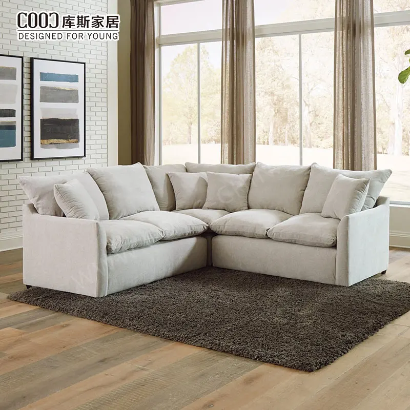Modern Contemporary Comfy Modular Sofa Comfortable Soft Cloud Couch Sectional Sofa Set for Living Room Furniture