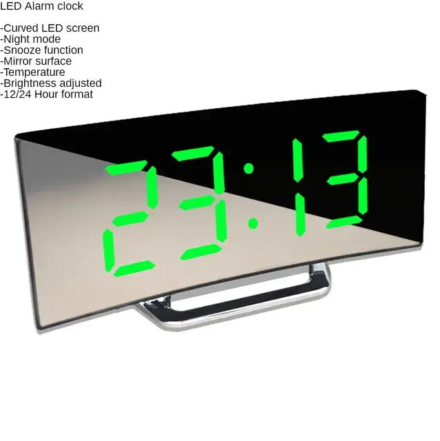 Smart Led Alarm Clock Cute Mirror Electronic Calendar Digital Standing Desktop Clock for Living Room Bedroom Home Office Decor