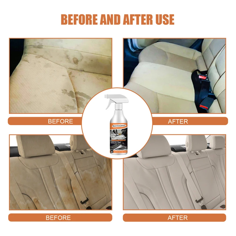 Rayhong 120ml Multi Purpose Foam Cleaner Furniture Cleaning Agent Car Form Console Seat Door Window Foaming Cleaner